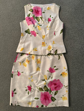 Vintage  Rickie Freeman for Teri Jon  Raw Silk Floral Skirt Set  Size 6