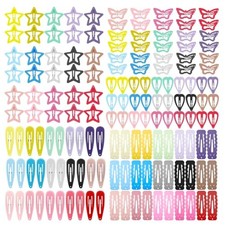 150Pcs Hair Clips for Girls,Non Slip Metal Snap Hair Clips for Kids Star