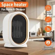 Electric Portable Space Heater 1200W Small Ceramic Fan Heater Low Energy US Plug