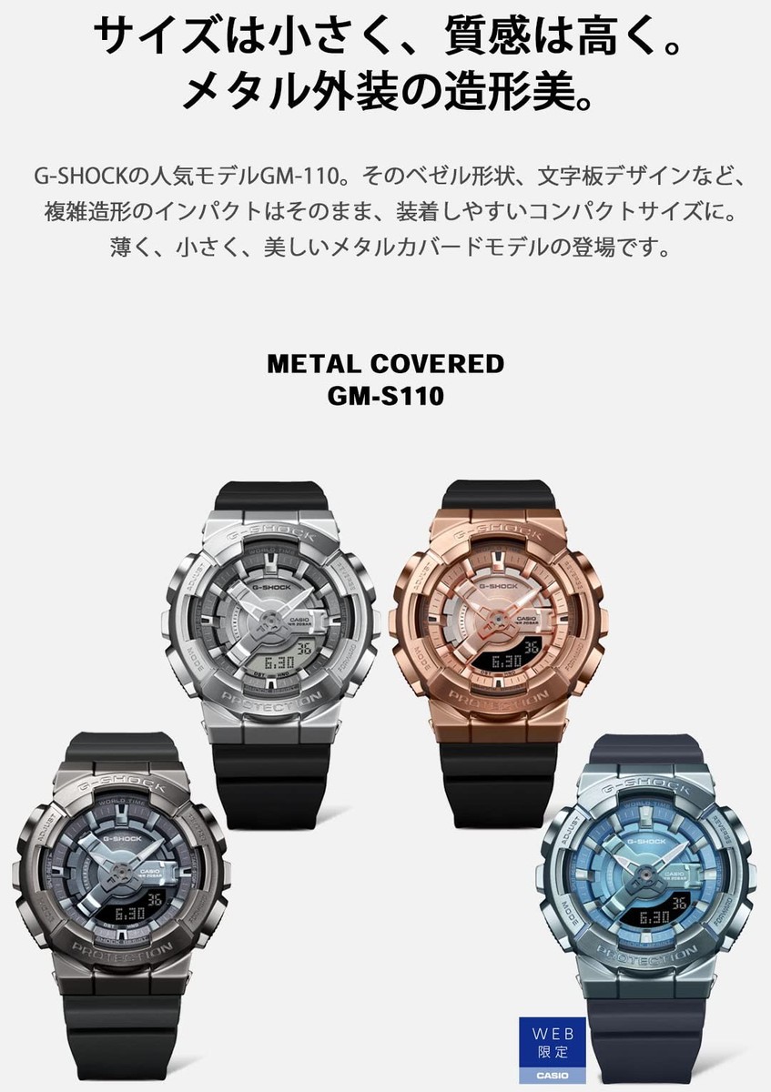 Unused CASIO G-SHOCK GM-S110B-8AJF Gray Metal Analog-Digital WoMen