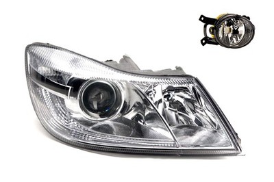 Scheinwerfer Halogen kompatibel zu Skoda Octavia 1Z 09-13 H1 H7 Re. + Nebelsche.