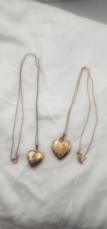 Vintage 1/20 14kt Gold Filled I love you bundle Heart Locket Necklace lot