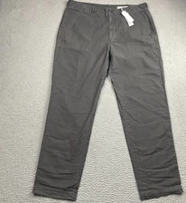 Outerknown The Utilitarian Pants Mens 38x32 Gray Flat Front NWT NEW 168$
