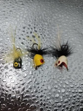 Lot of 3 Vintage Unknown Fly Rod Popper Lure