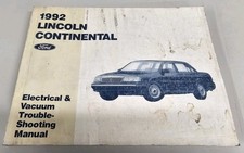 1992 Lincoln Continental Electrical & Vacuum Troubleshooting Manual FACTORY OEM 