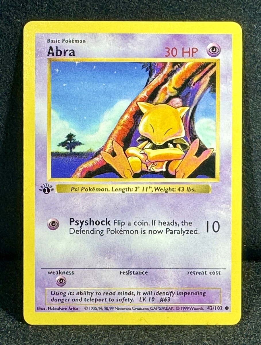 ポケモンカードゲーム Abra 1st edition shadow less Abra (43/102) (Shadowless) [Base Set 1st Edition] | eBay