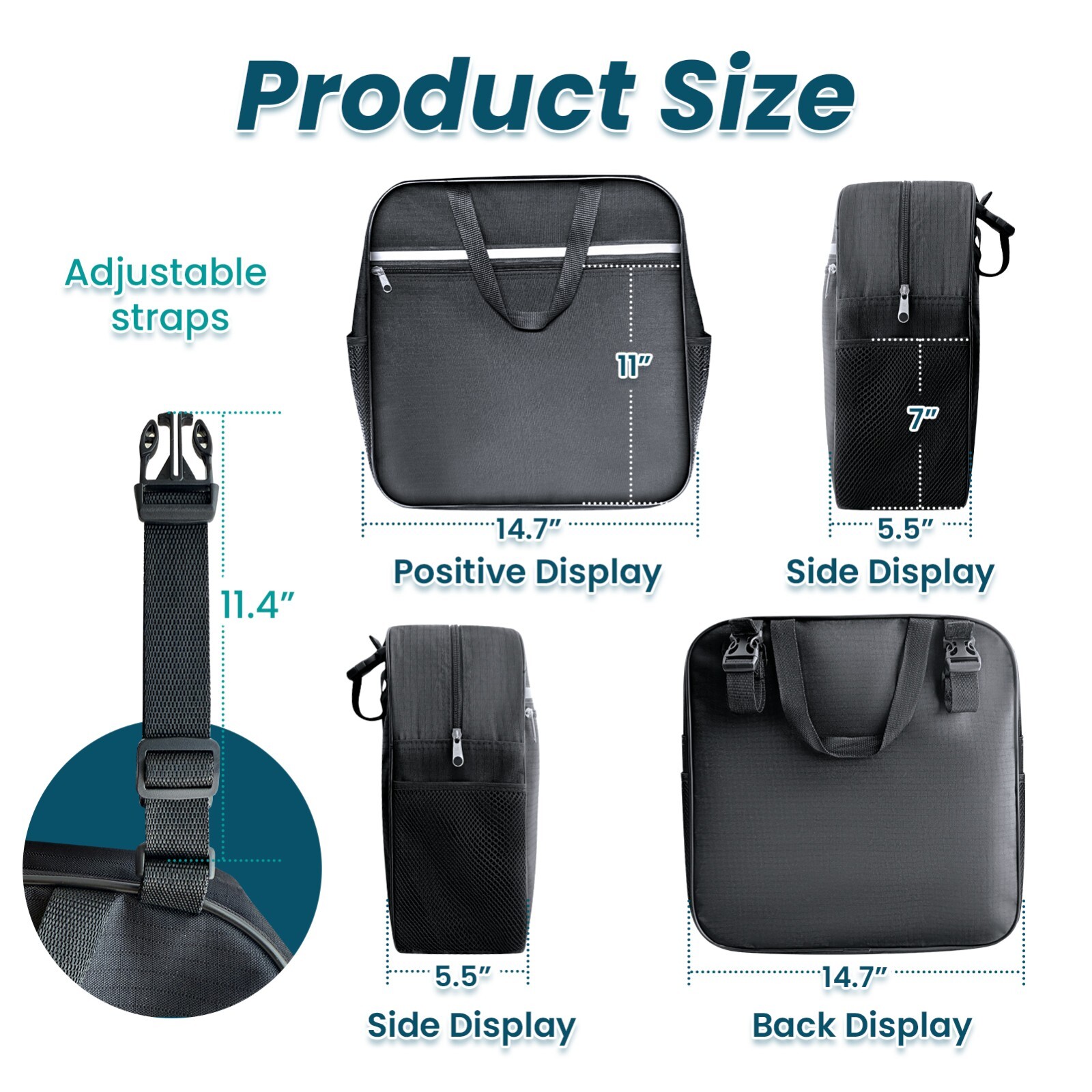 Large Capacity Backpack for Wheelchairs and Mobility Scooters, with Cup Holder