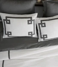 2pk Villa Greek Pebble King Pillow Shams, White, by Noble Excellence Retails $89