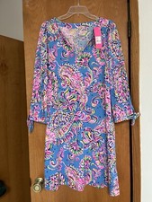 NWT LILLY PULITZER CATH DRESS Mermaid grotto  L