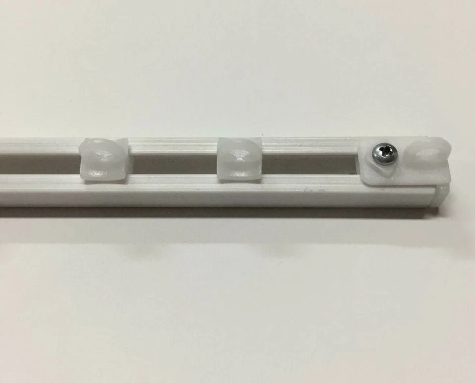 BINARIO PER TENDA A STRAPPO PVC ASTA PER TENDE PROFILO BASTONE TENDE BIANCO    - Immagine 3 di 4