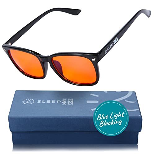 99.9% Orange Blue Light Blocking Glasses for Computer TV Gaming Use Improve S...