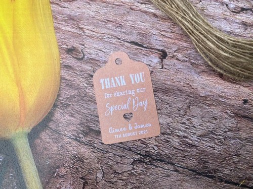 Personalised Thank You for sharing our special day gift Wedding Favour Tags T50k - Picture 2 of 3