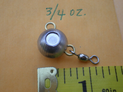15 Jig Testa Piombo Fluke Ear Ball Con Occhiello E Girello - 3/4, 1/2, 3/8 Oz