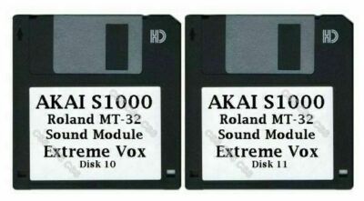 Akai S1000 Floppy Disks Vintage Roland MT-32 Extreme Vox Disks 10 & 11