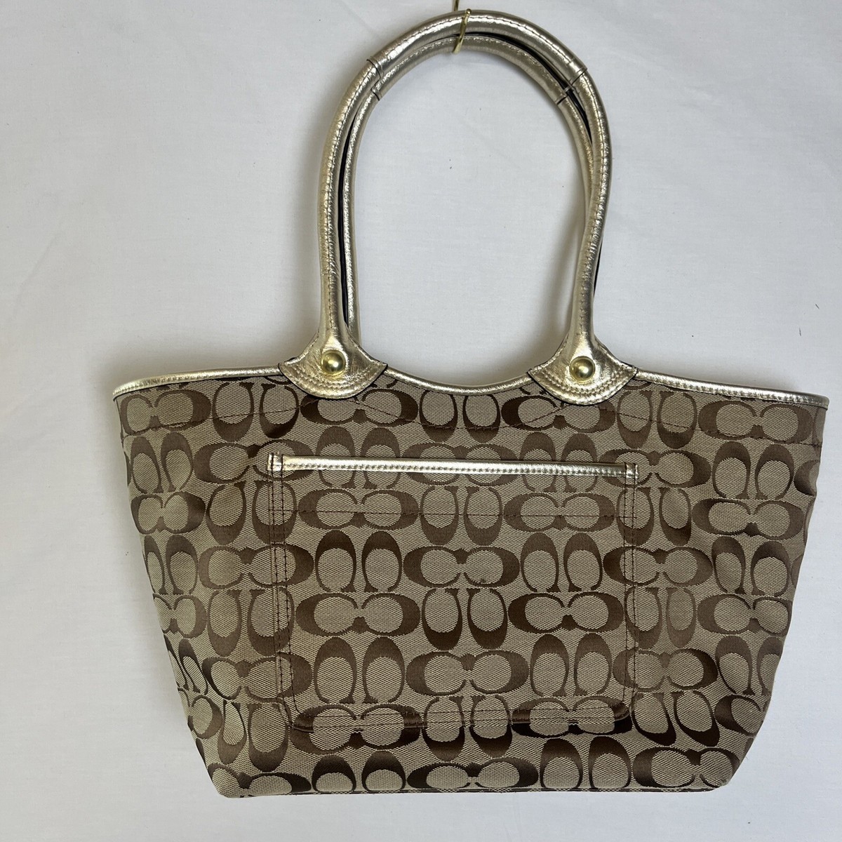 Coach Tan & Gold F16276 Signature Floral Applique Bleecker Satchel