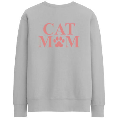 Großer Rückenaufdruck Katzenmama individuelles Sweatshirt Katzen Name Taschenaufdruck Muttertag...