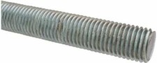 Made in USA 1-8 UNC x 2' Low Carbon Steel RH Threaded Rod, Oil Finish