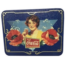 Coca-Cola 1996 Metal Tin Sign 8.5" x .25"x 6.5" Woman And Roses