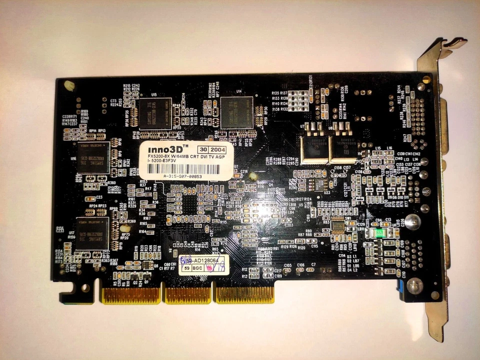 NVIDIA GeForce Inno3D FX5200-8X W/64mb CRT DVI TV AGP with DDR ram - Image 2 of 3