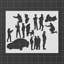Police Badge Department Stencil - Sheriff, Law Enforcement, First Responder