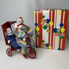 Vintage 1984 Enesco Clown On Pedicab Small Clown Porcelain 31941 W Box
