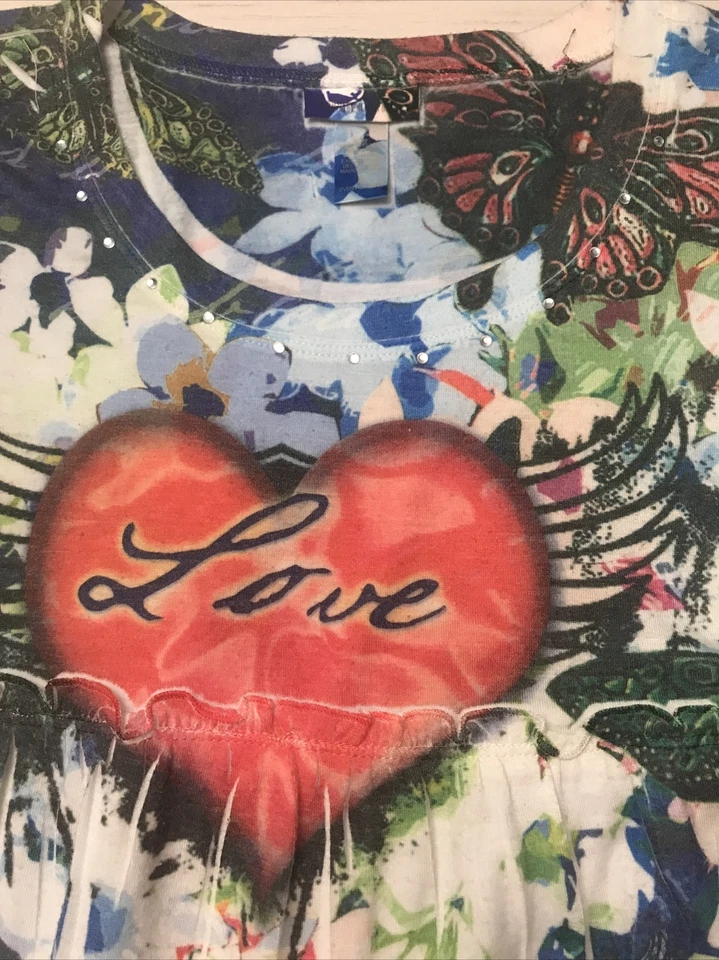 Limited Too Vintage Dress Girls 8 Love Knit Tiered A-Line Tie Back Pullover - Image 2 of 4