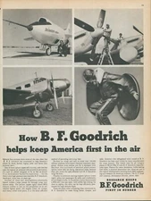 1948 BF Goodrich Skyrocket Navy Research De-Icers Zipper Rubber Vtg Print Ad C5
