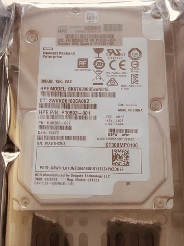 HPE 300Gb 15000rpm SAS Hard Drive SKST0300S5xeN015 P12103-001 (Spare)