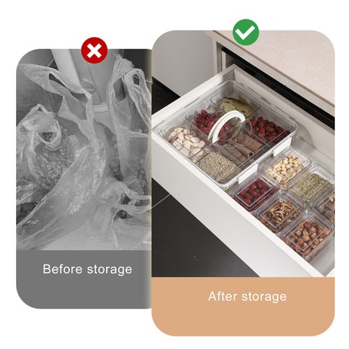2PCS 288Oz Divided Serving Tray,6 Compartments Fruit Candy Nut Snack Storage Box - Picture 13 of 20