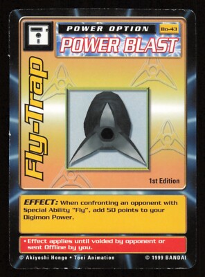 Fly-Trap Power Blast Bo-43 Digimon Trading Card TCG 1999 Bandai 1st Edition