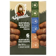 DR DOCTOR SQUATCH BAR SOAP FOR MEN PINE TAR MEN'S NATURAL SASQUATCH SAVER 6 PACK