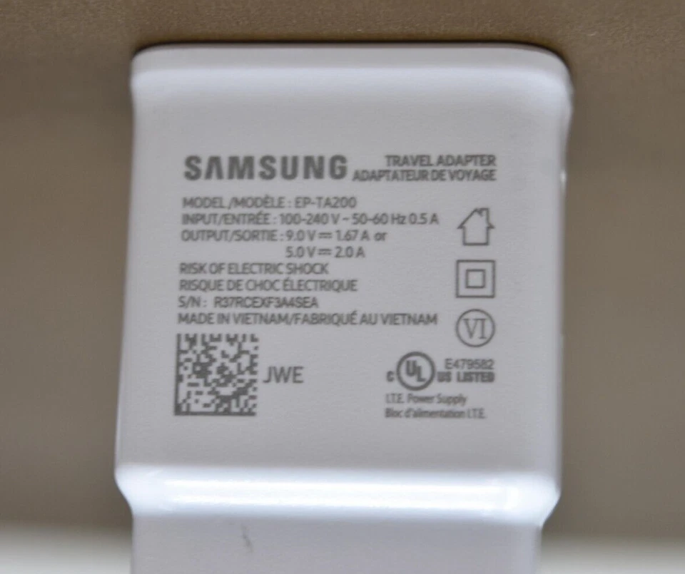 Samsung EP-TA200 15W Fast Charge Wall Home Charger + USB-C Cable (2.6ft) - White - Image 2 of 4