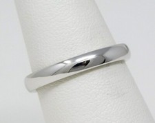 14 kt White Gold  3 mm Half Round Wedding Band Ring Size 6.75  almost 7 B2933