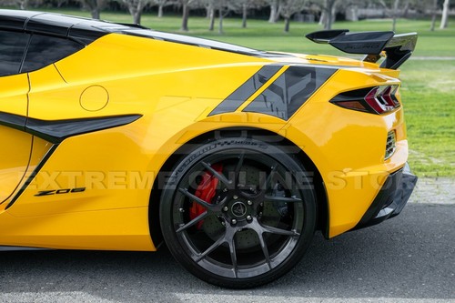 For 23-Up Corvette C8 E-Ray Z06 Jake Skull Logo Carbon Flash Rear Fender Stripes - Picture 7 of 18