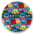 2 x Vinyl Stickers 20cm - Cute Owls in Coffee Mugs Owl Cool Gift #2833