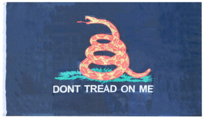 Gadsden Black Don't Tread On Me 68D Woven Poly Nylon 4x6 4'x6' Flag Banner