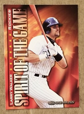 1998 Donruss #390, Larry Walker, Spirit Of The Game, Colorado Rockies HOF