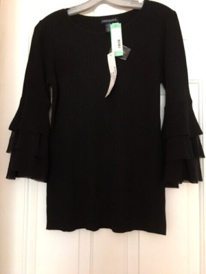 NWT  Top By Artisan 4 FASHION FARWARD WOMEN 30% Viscose L Belle Slevees Layers