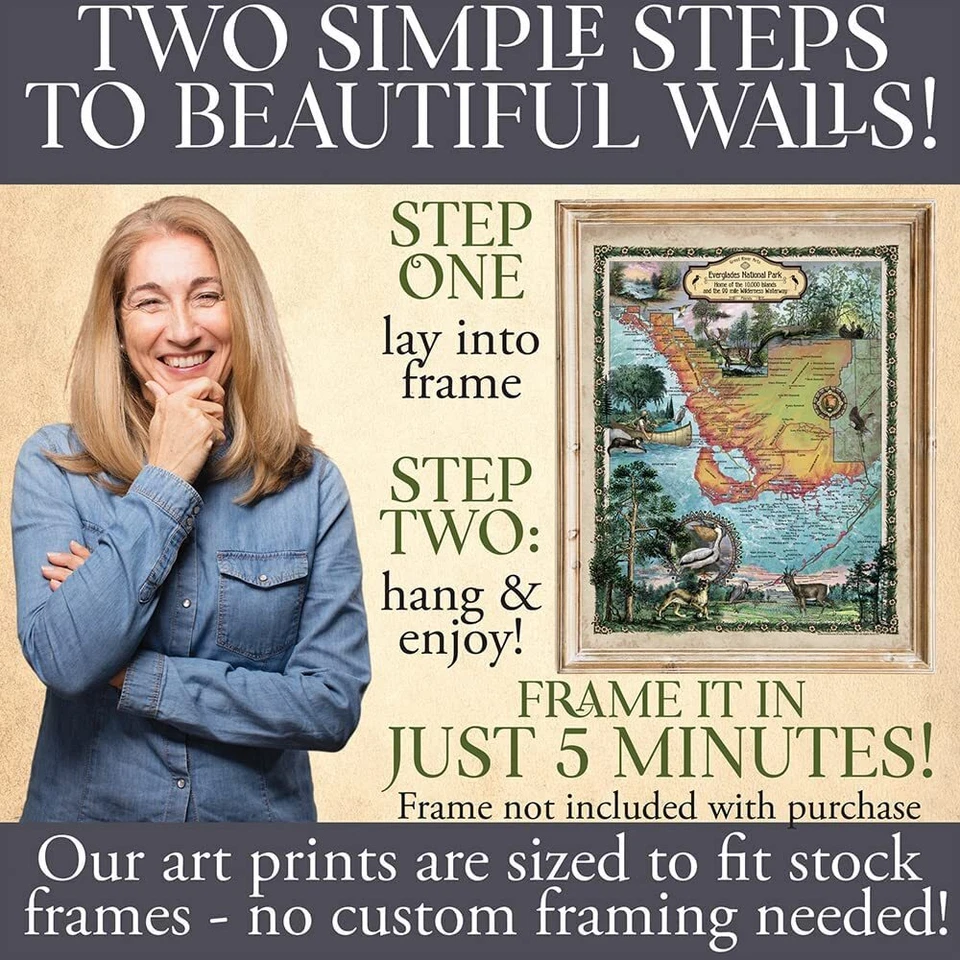 Cartel con impresión de arte de mapa Parque Nacional decoración de pared regalo sin marco ~ envío gratuito Foto 2 de 4