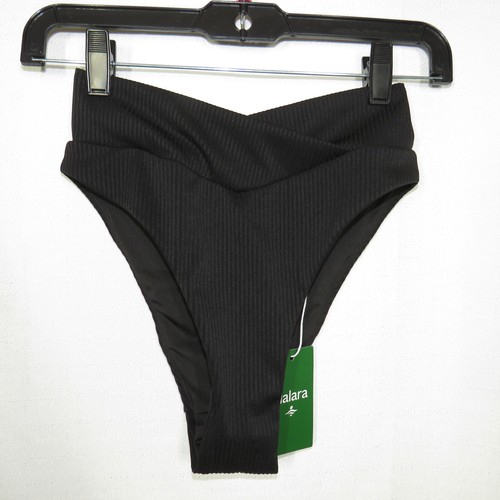 Halara schwarz gerippt Crossover hoch geschnitten frech Bikini Schwimmhose Größe Small - Bild 4 von 7