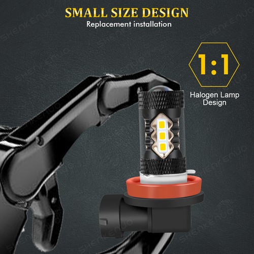 LED Headlight Kit H11 H8 H9 3000K Yellow Fog Light Bulbs Bright High or Low Beam - Picture 5 of 18