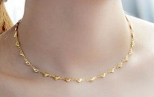 Women Girl Titanium Stainless Steel Cute Heart Love Choker Chain necklace 12-18"
