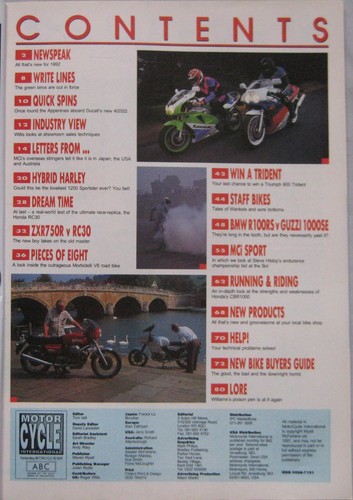 Motorcycle International magazine December 1991 - Imagen 2 de 5