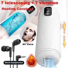 7 Telescopic Vibration Male Masturbaters Cup Automatic Blowjob Stroker Sex Toy