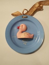 Vintage IRWIN Hard Plastic 3-D Duck Plate Baby Wall Hanger RARE  