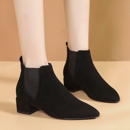Womens British Pointed Toe Casual Suede 