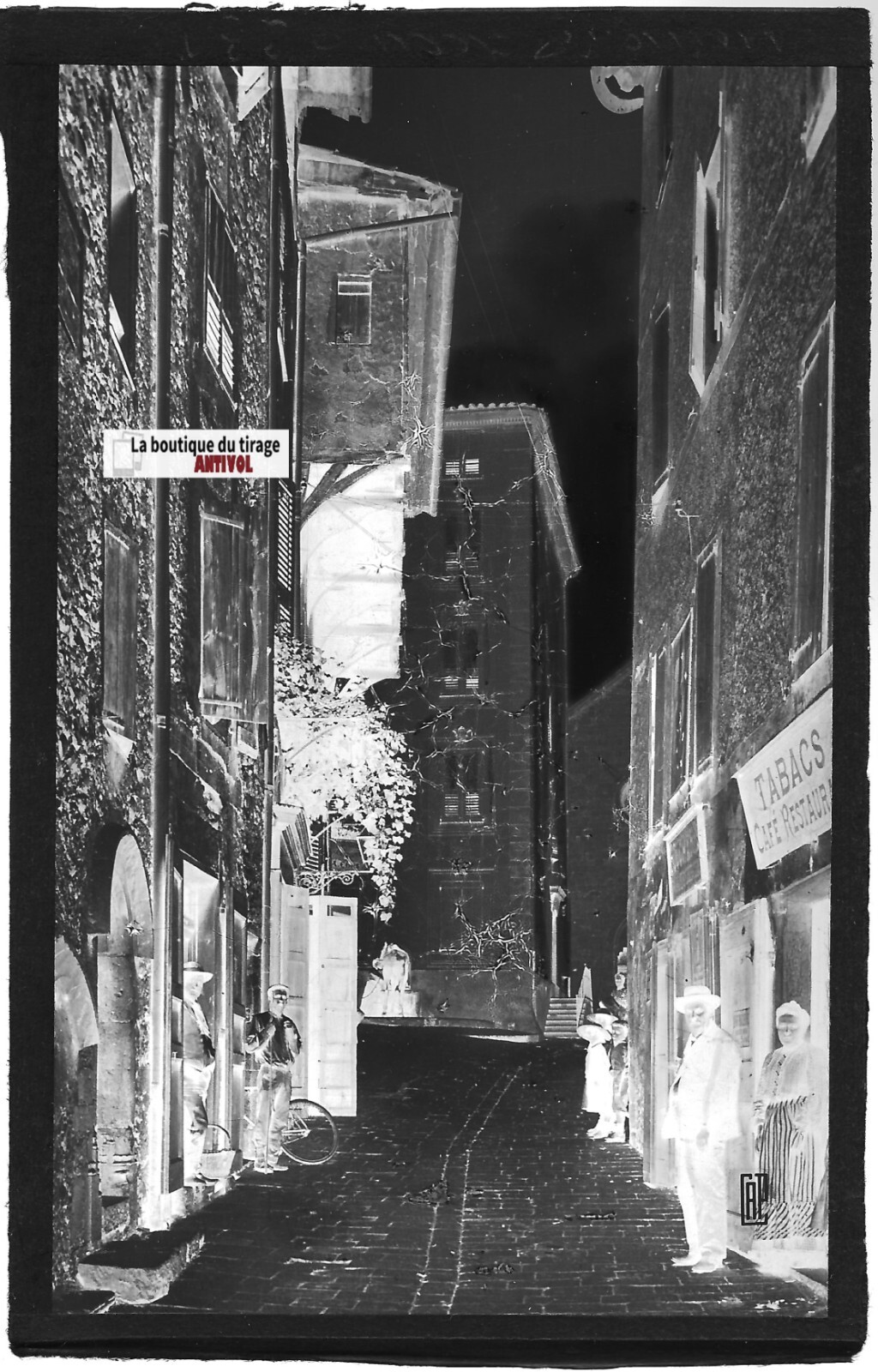 Plaque verre photo vintage négatif noir & blanc 9x14 cm Luxe