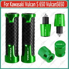 CNC Handlebar Grip Handle Bar End Cap Tire Valve For Kawasaki Vulcan S 650  NEW
