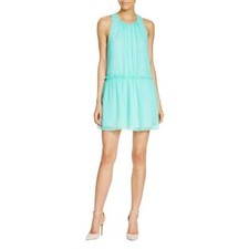 LIKELY Womens Bayard Green Chiffon Sleeveless Mini Dress 8 DRESS Petite S PS NWT