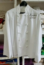 CHEF UNIFORM JACKET SIZE LARGE 44-46 FROM "SOMEPLACE SPECIAL" GREAT FOR COSTUME